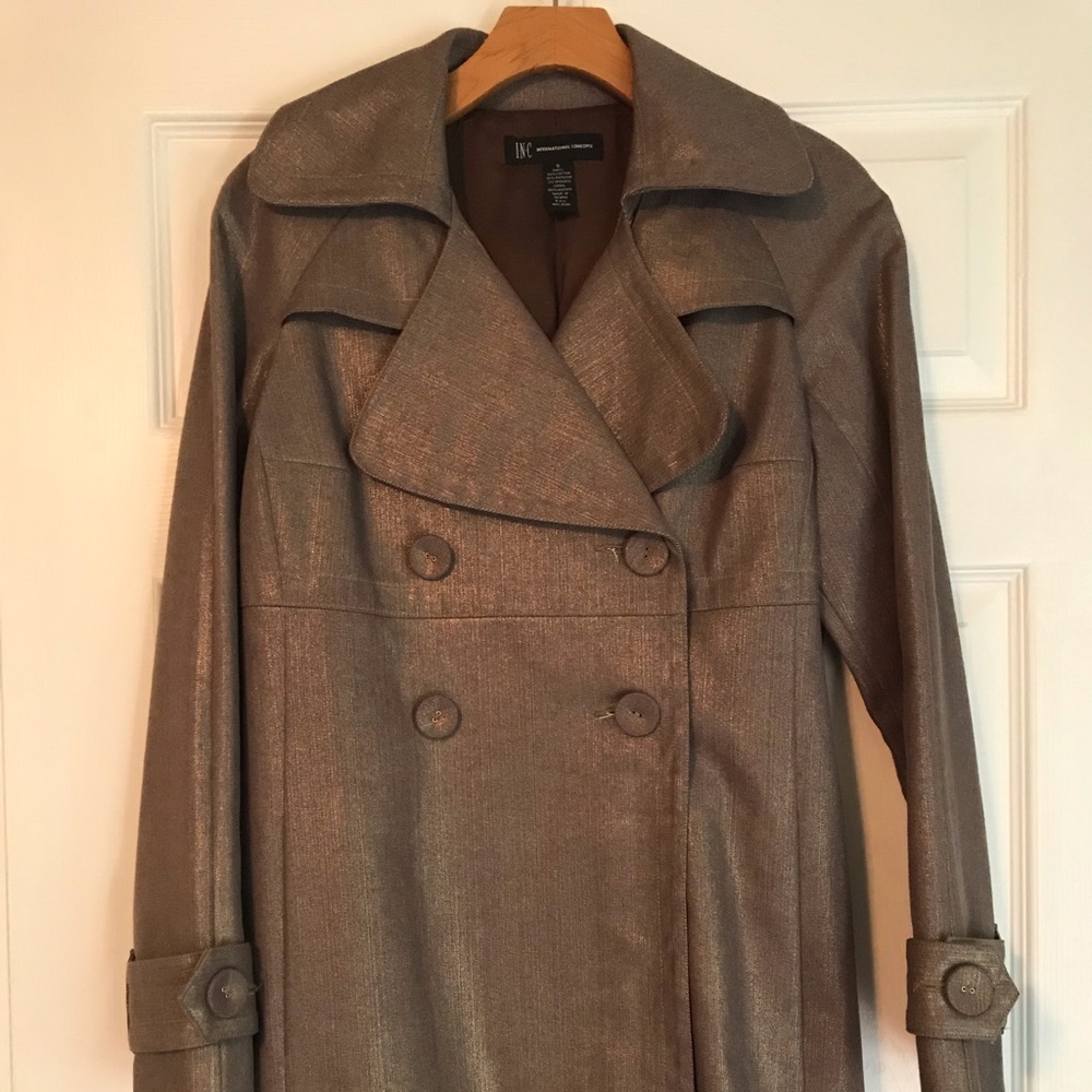 Bronze Double Breasted Trench Coat